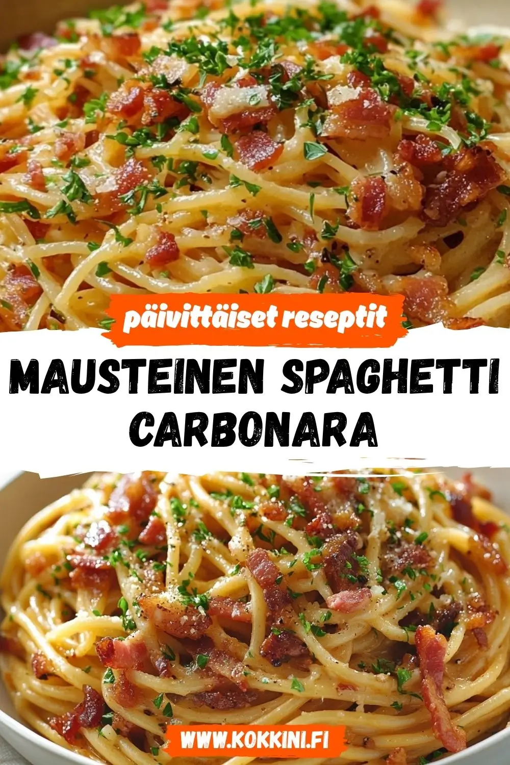 Helppo Mausteinen Spaghetti Carbonara resepti kotikeittiöön