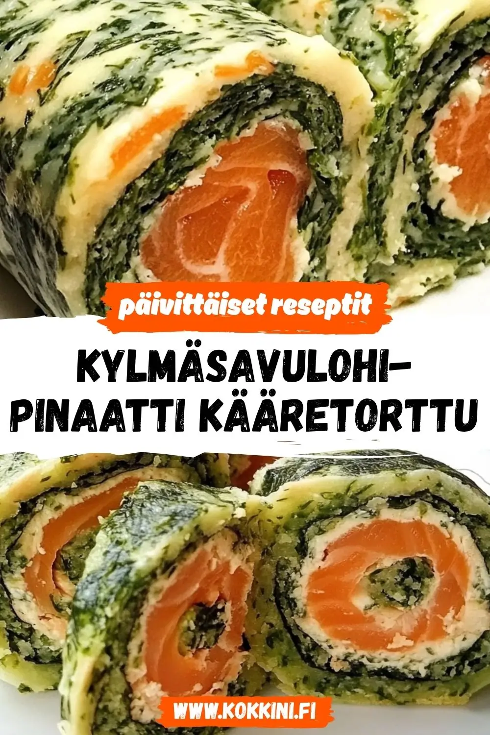 Kylmäsavulohi-pinaatti kääretorttu