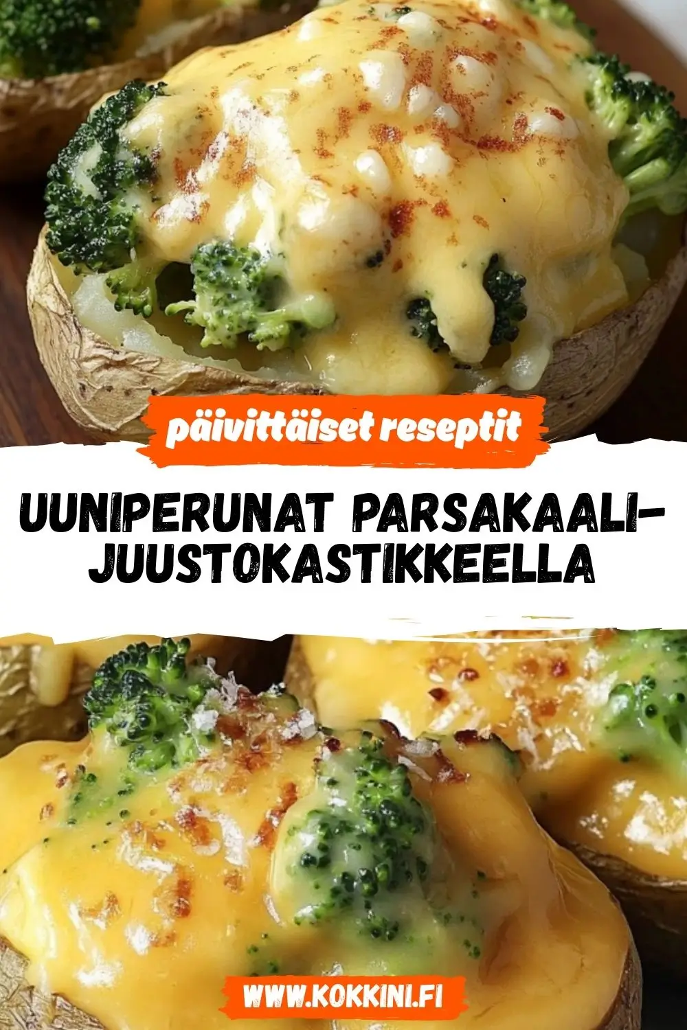Uuniperunat parsakaali-juustokastikkeella