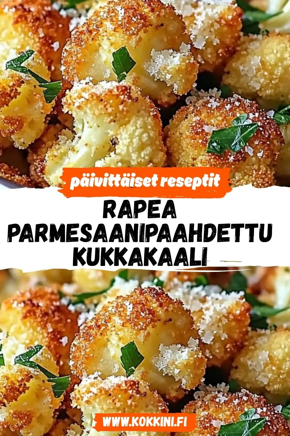 Rapeaksi paahdettu parmesaanikukkakaali: helppo herkku