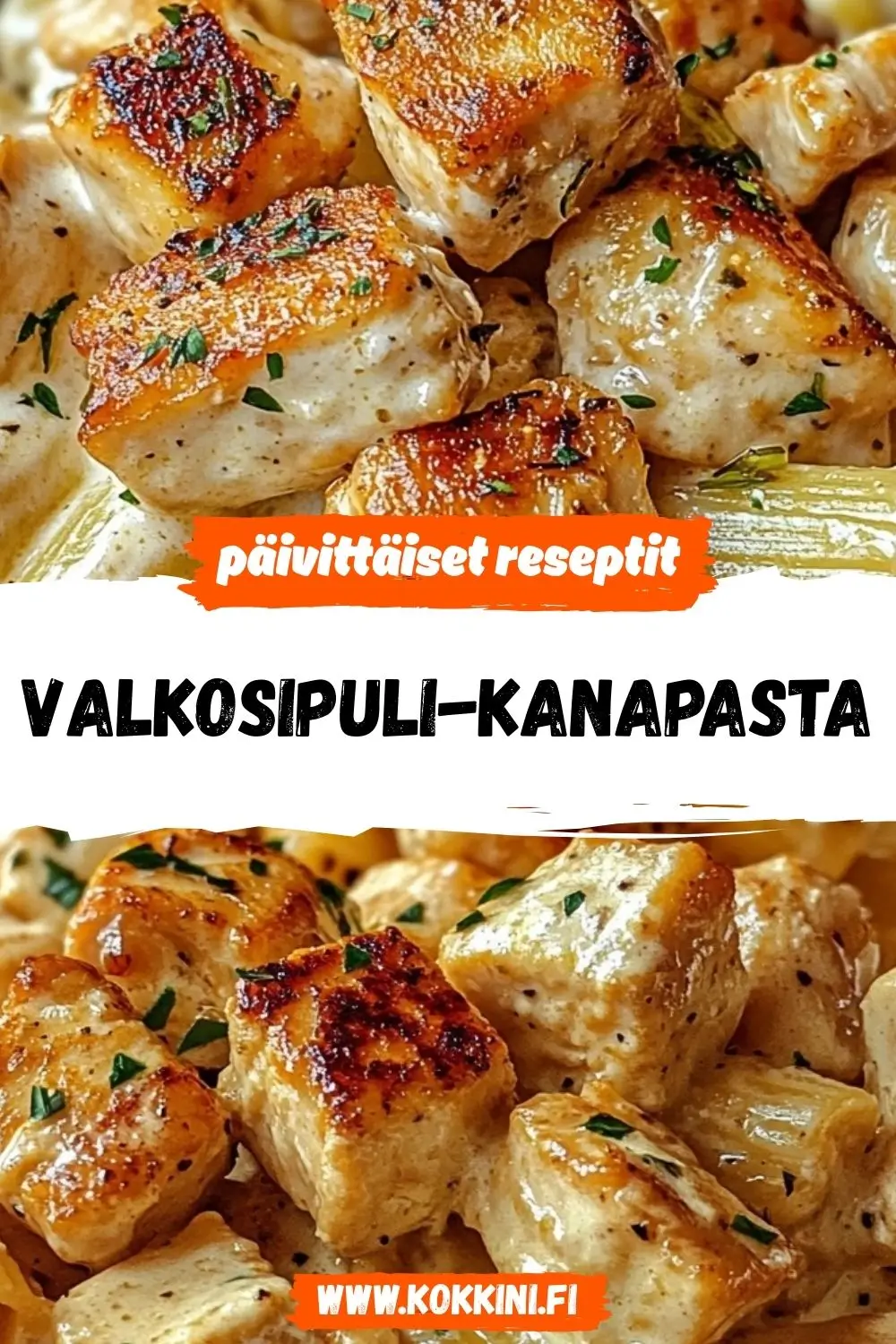 Nopea ja täyteläinen valkosipuli-kanapasta resepti