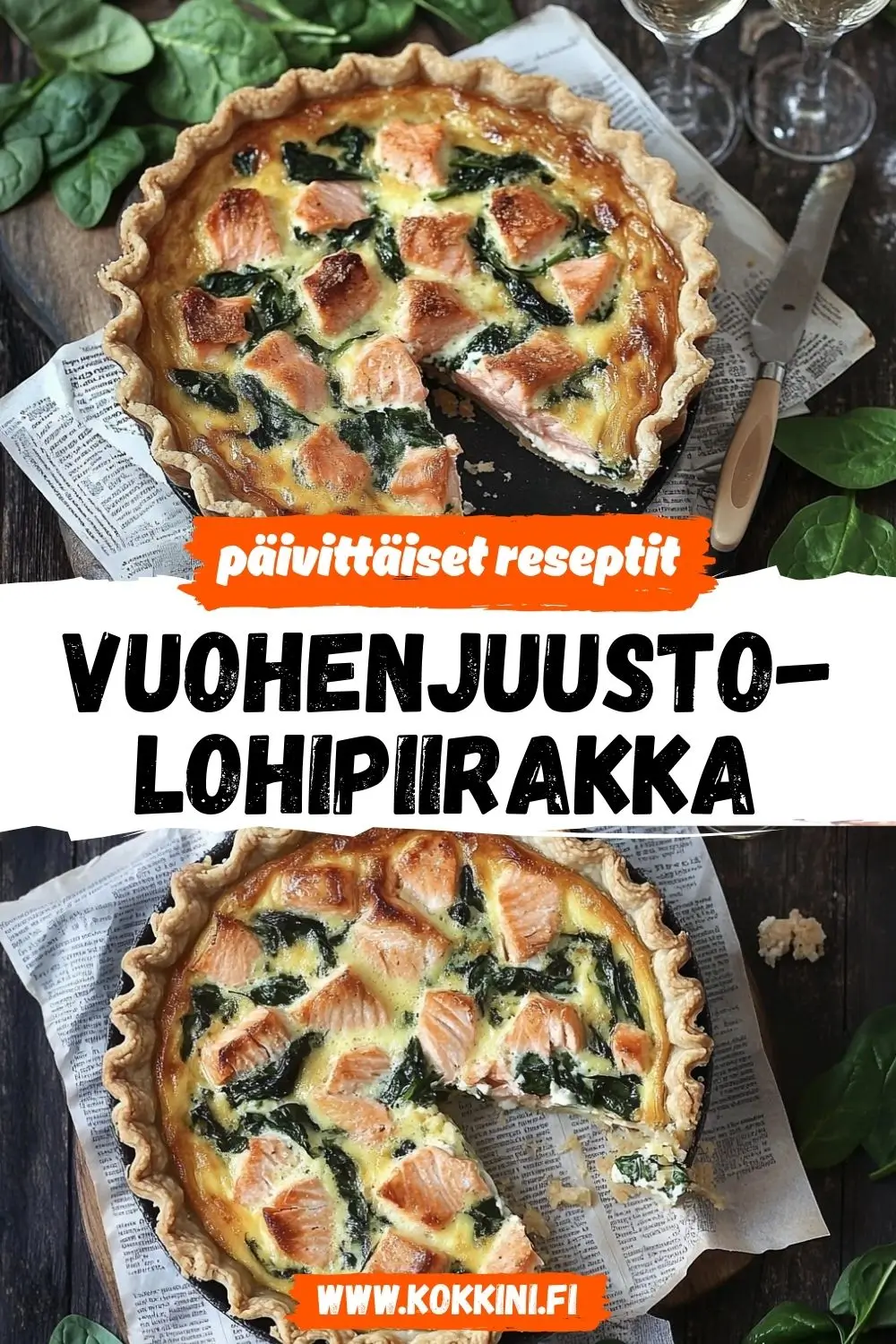 Vuohenjuusto-lohipiirakka