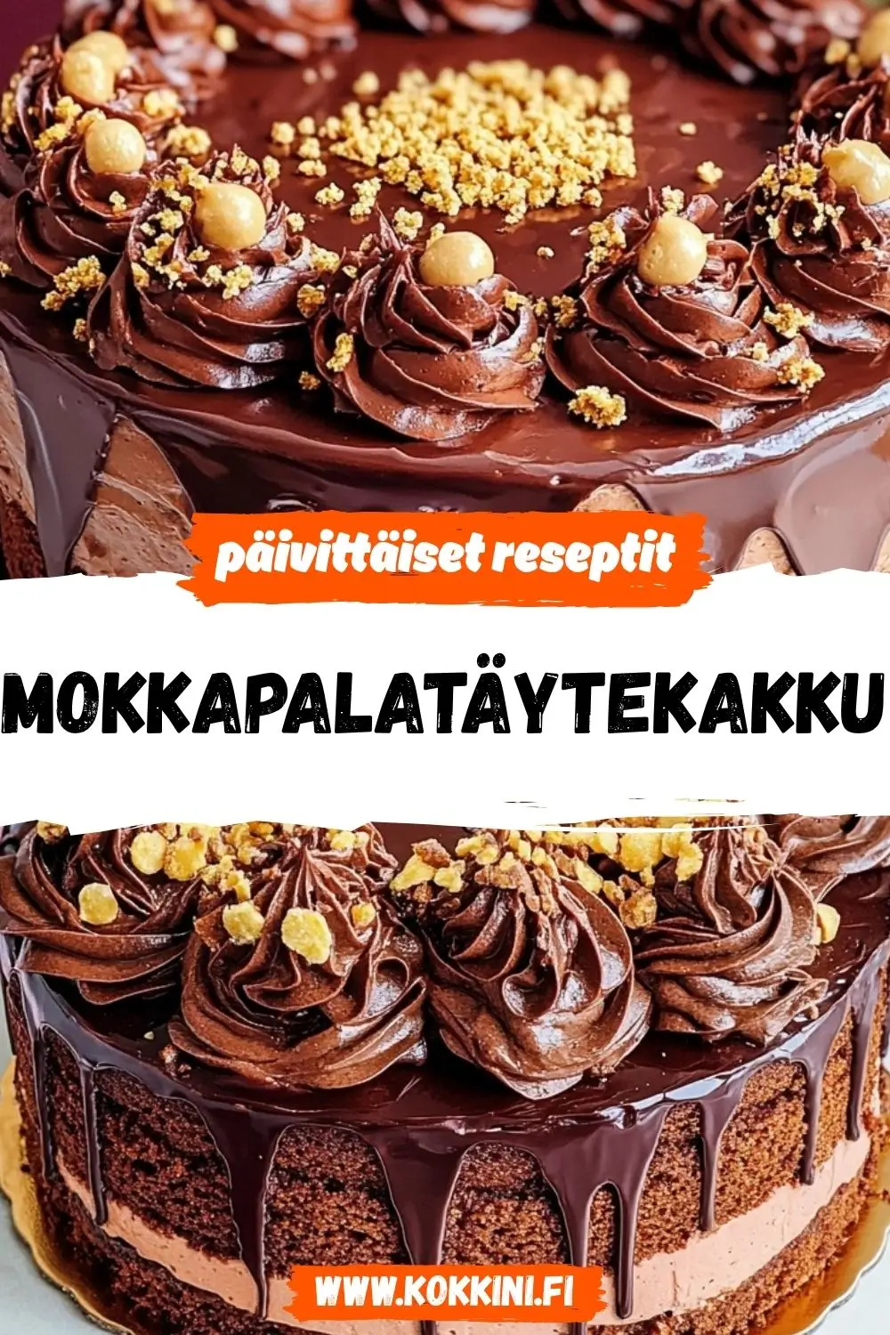 Mehevä mokkapalatäytekakku: täydellinen juhliin