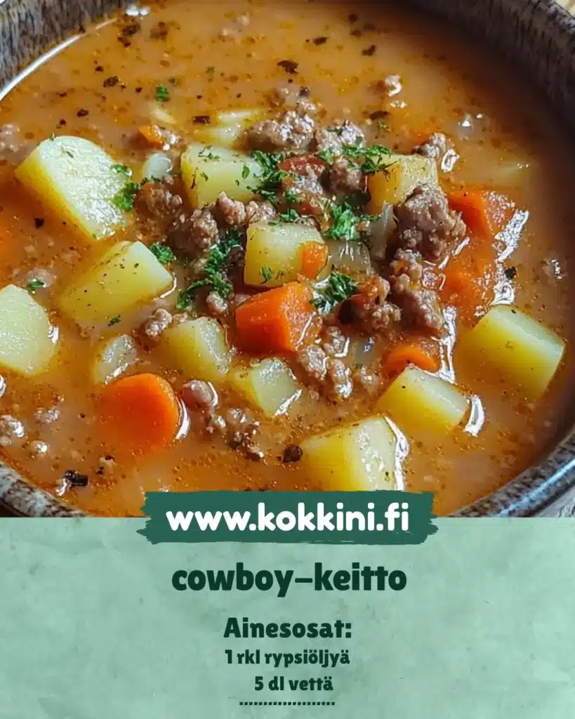 20 min Cowboy-keitto resepti: Täyttävä perheateria