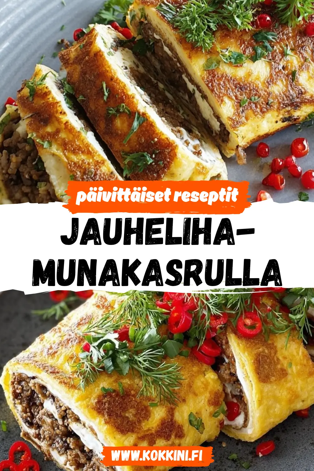 Jauheliha-munakasrulla uunissa: mehevä ja maukas
