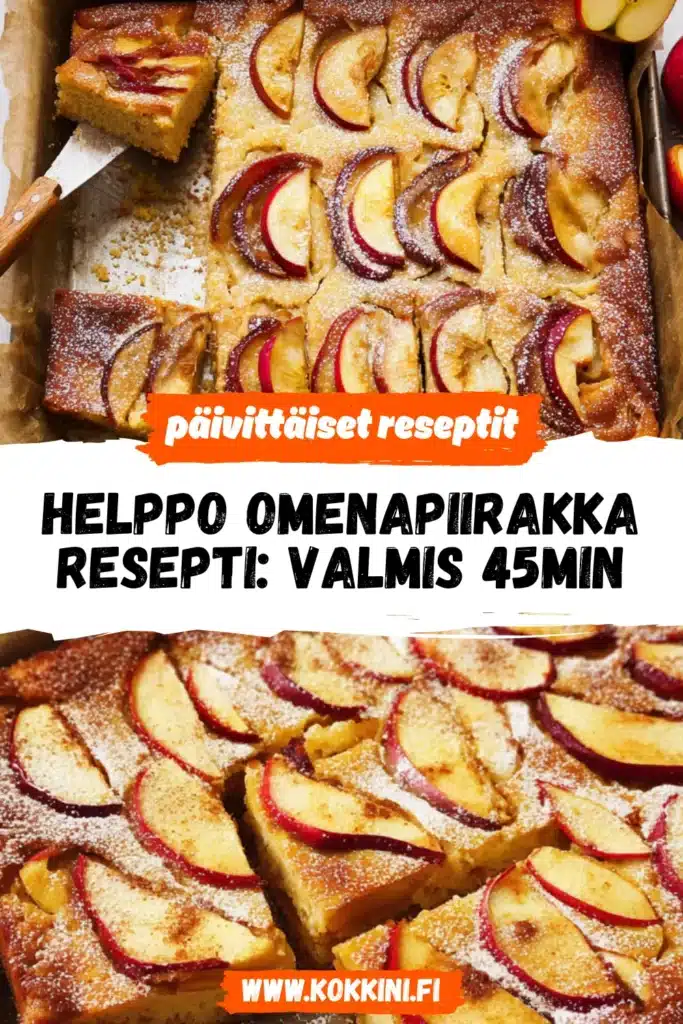 Helppo omenapiirakka resepti: valmis 45min