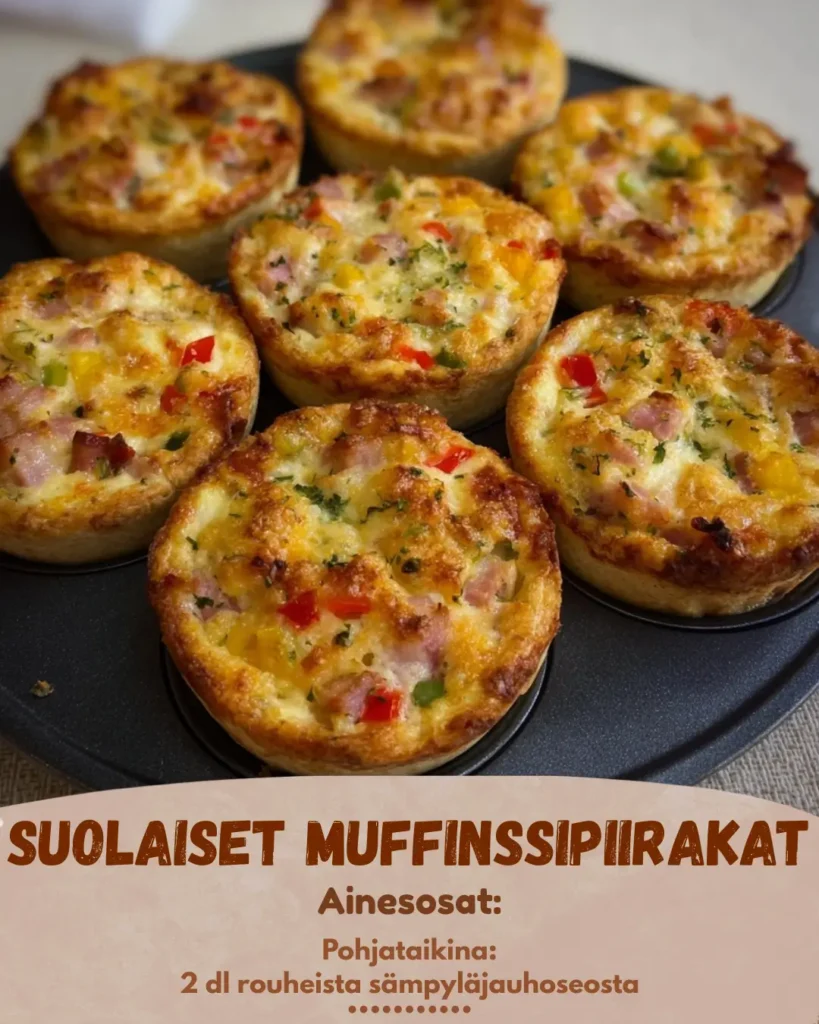 15 min Suolaiset muffinit: Helppo resepti kotiin