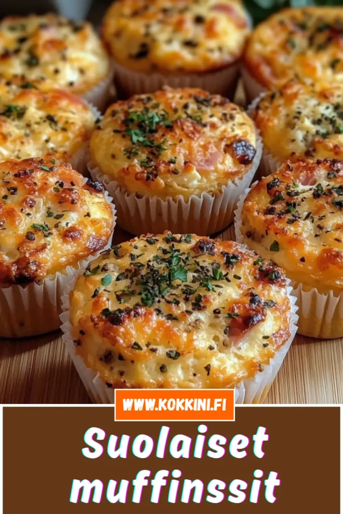 Suolaiset muffinssit kinkulla ja fetalla - katso ohje