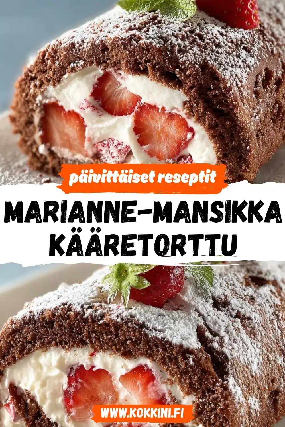 Täydellinen Marianne-mansikka kääretorttu helposti