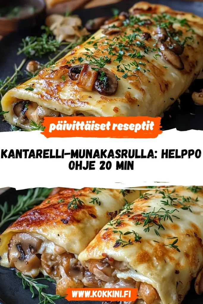 Kantarelli-munakasrulla: Helppo ohje 20 min