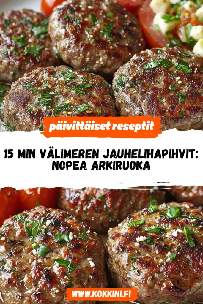 15 min Välimeren jauhelihapihvit: nopea arkiruoka