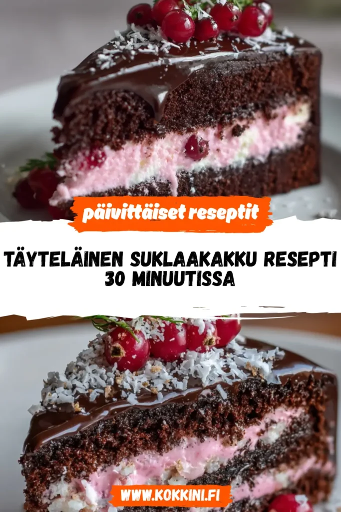 Täyteläinen suklaakakku resepti 30 minuutissa