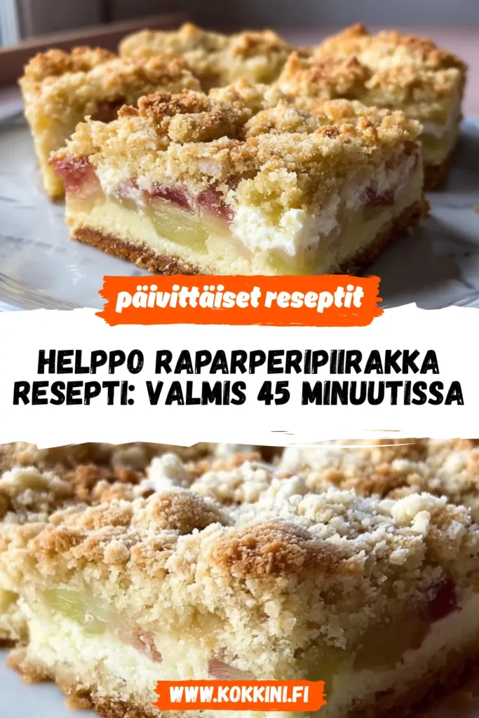Helppo raparperipiirakka resepti: valmis 45 minuutissa