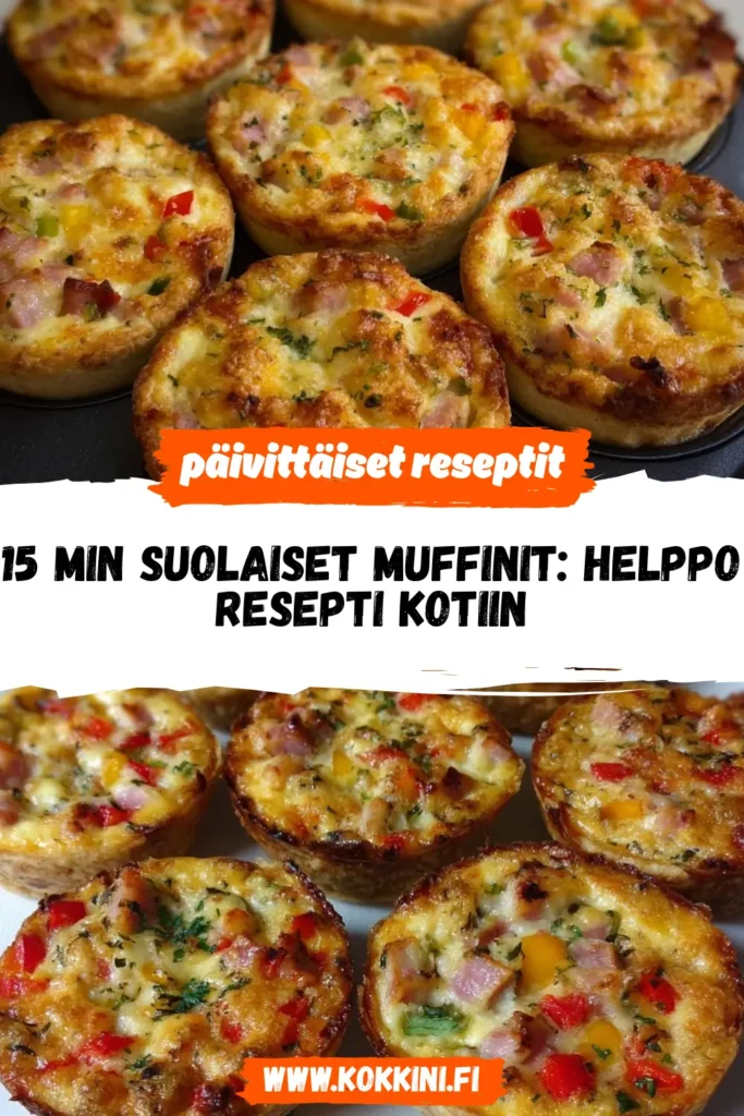 15 min Suolaiset muffinit: Helppo resepti kotiin