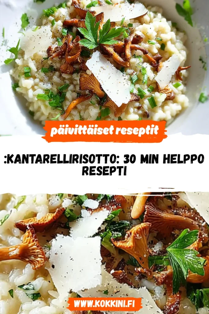 Kantarellirisotto: 30 min helppo resepti