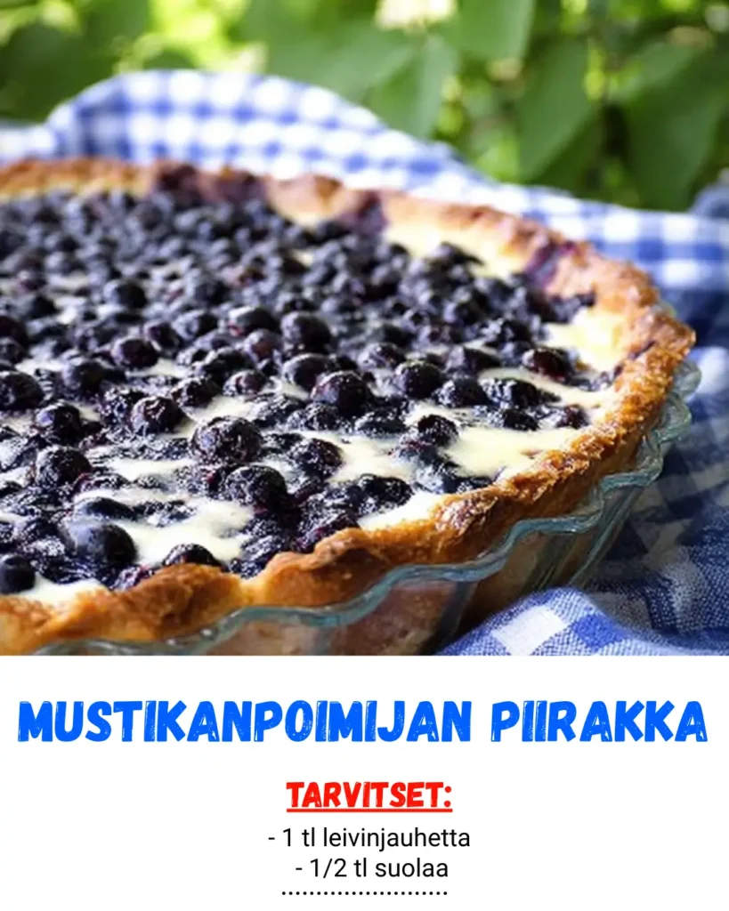 Mustikanpoimijan piirakka: 30 min helppo resepti