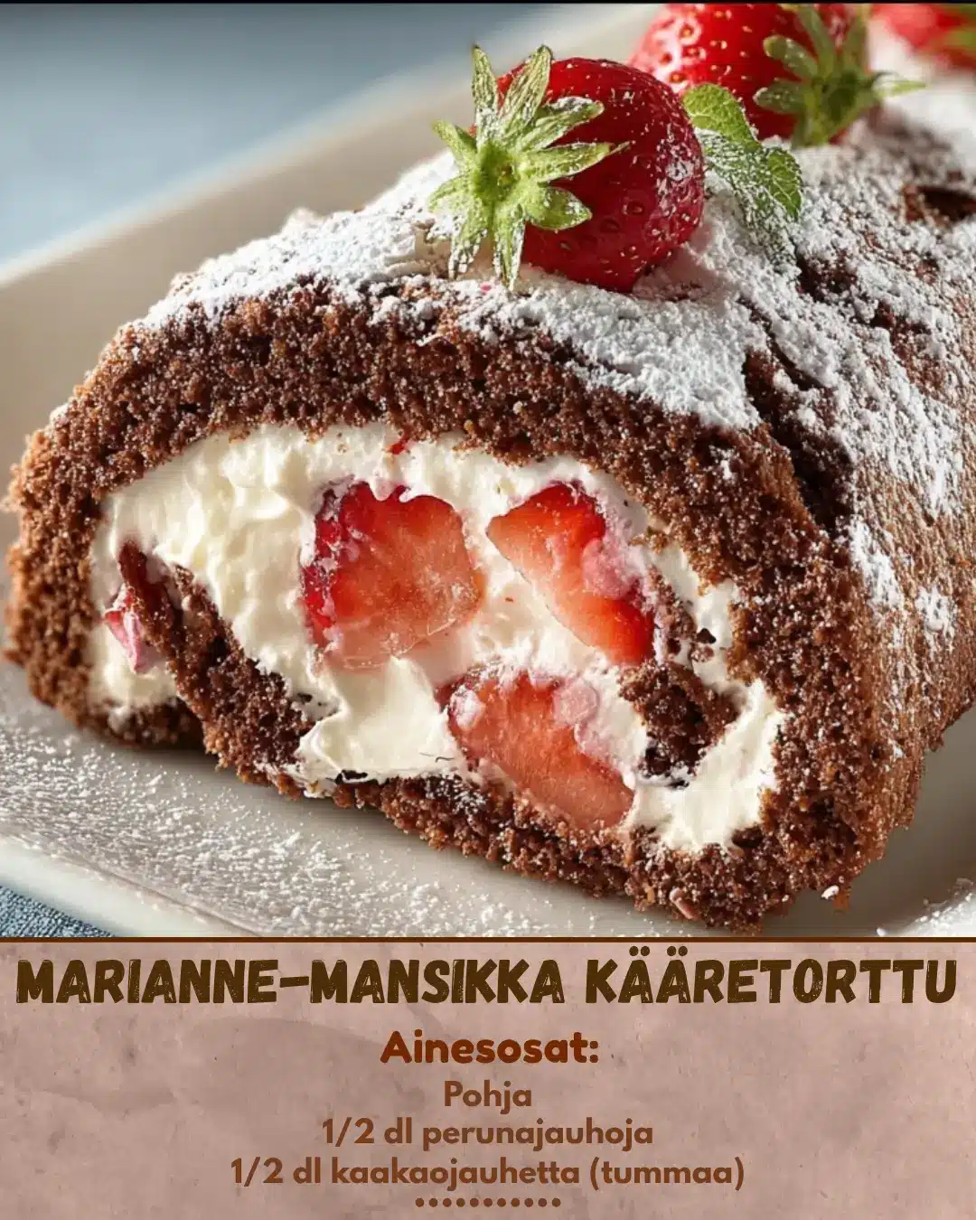 Täydellinen Marianne-mansikka kääretorttu helposti