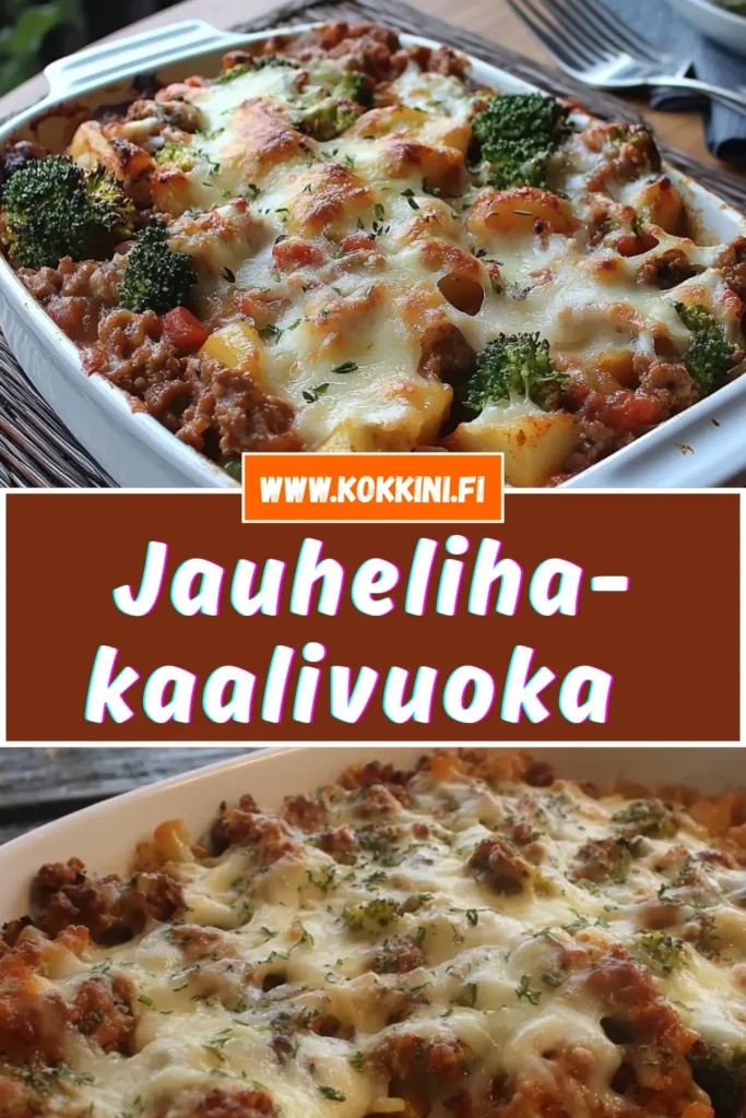 Jauheliha-kaalivuoka: Helppo arjen uuniruoka