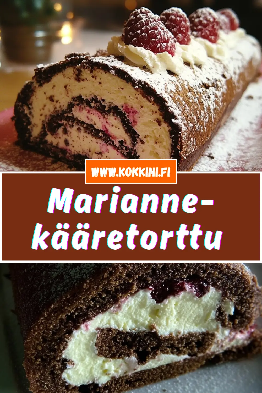 Marianne-kääretorttu: suklaan ja mintun juhlaherkku