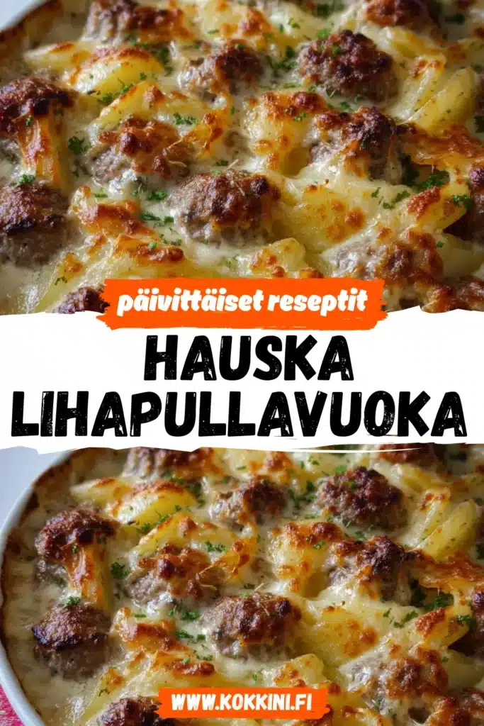 Hauska lihapullavuoka: Juustoinen arkiruoka helposti