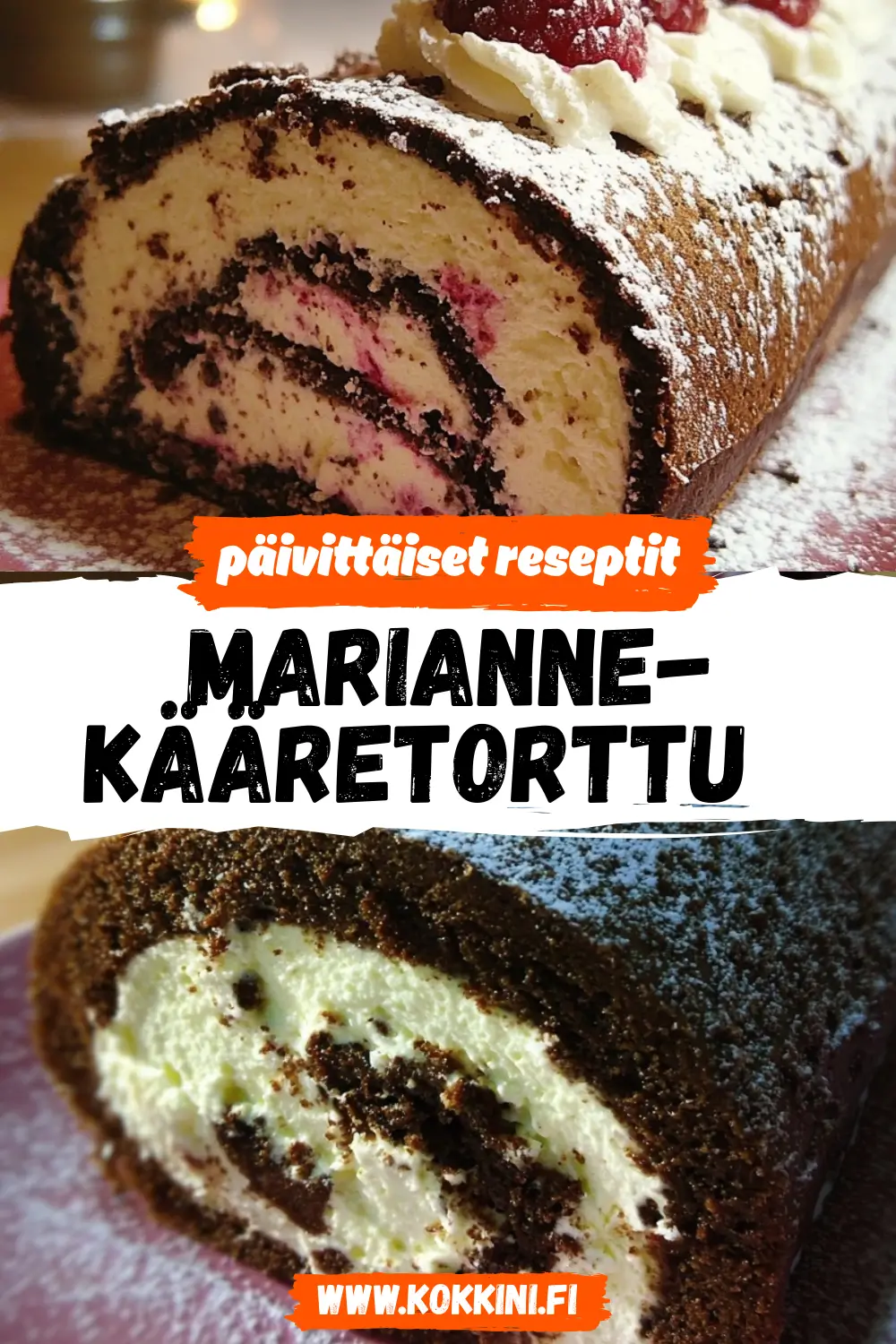 Marianne-kääretorttu: suklaan ja mintun juhlaherkku
