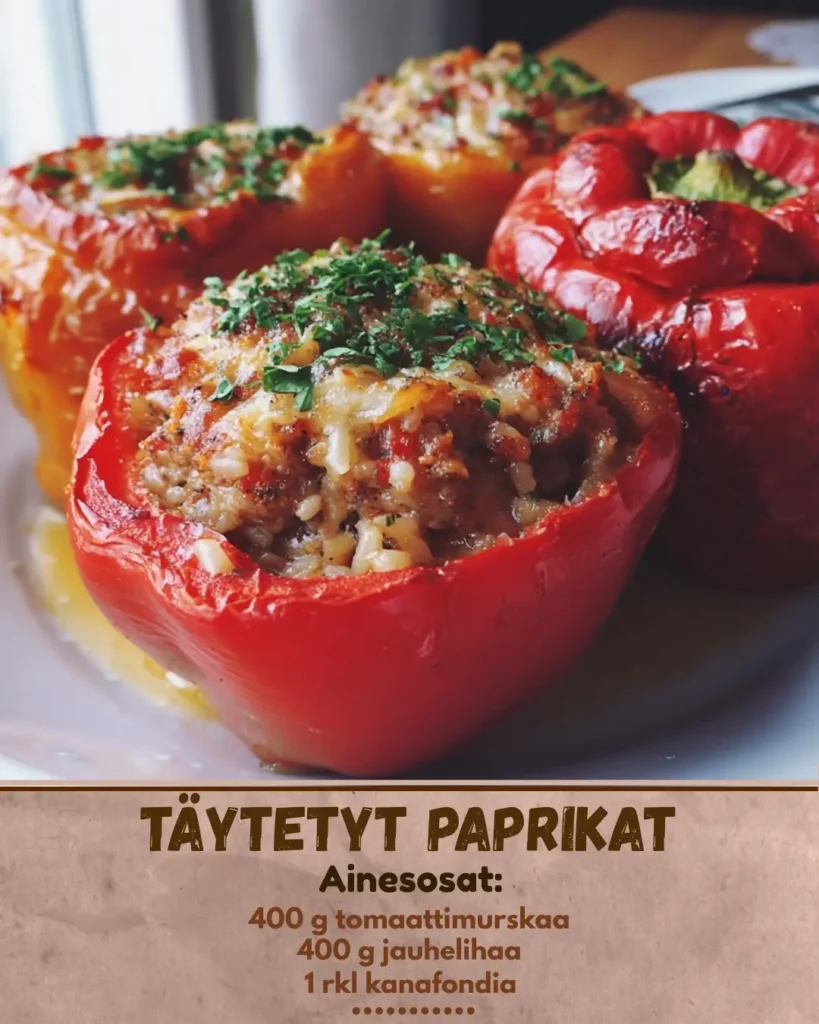 Täytetyt paprikat: helppo resepti 30 minuutissa
