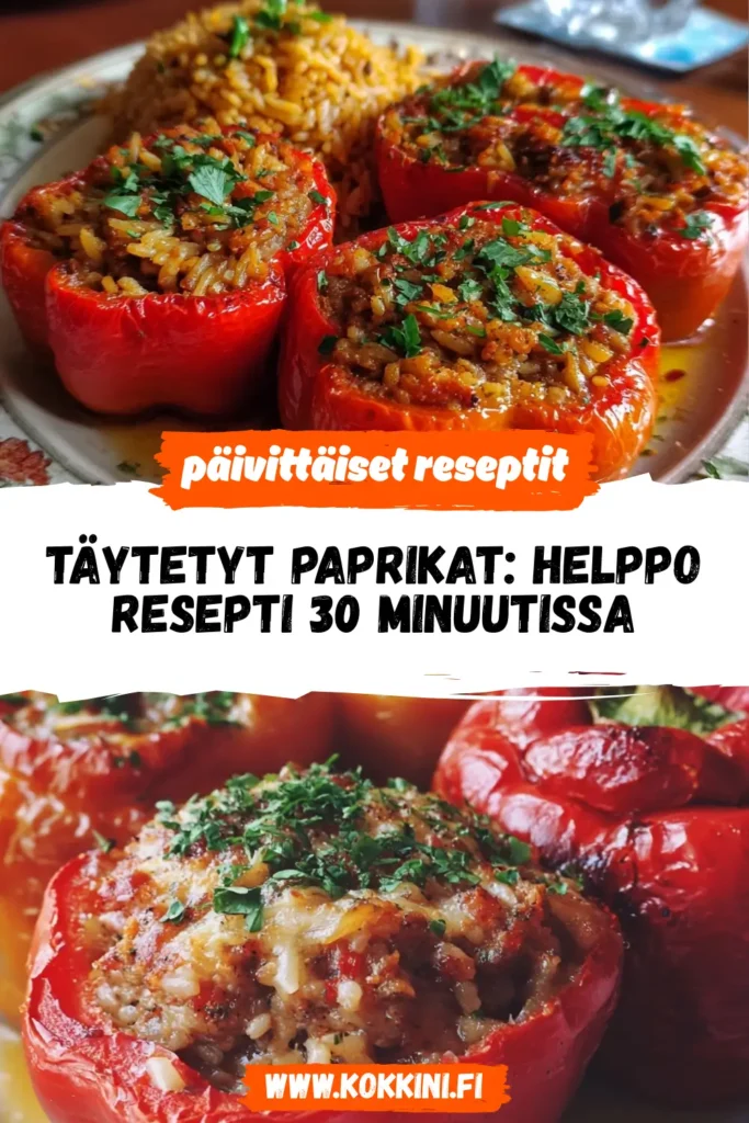 Täytetyt paprikat: helppo resepti 30 minuutissa
