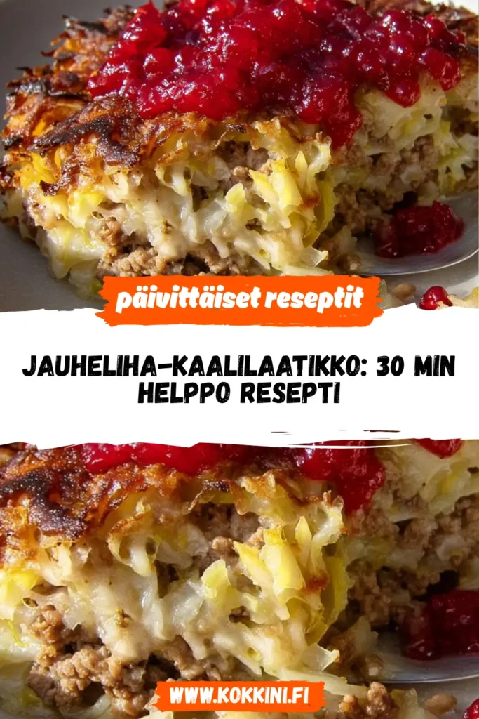Jauheliha-kaalilaatikko: 30 min helppo resepti
