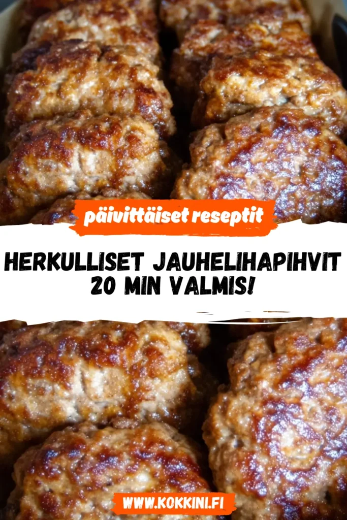 Herkulliset jauhelihapihvit 20 min valmis!