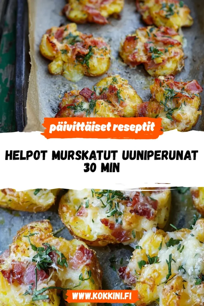 Helpot murskatut uuniperunat 30 min