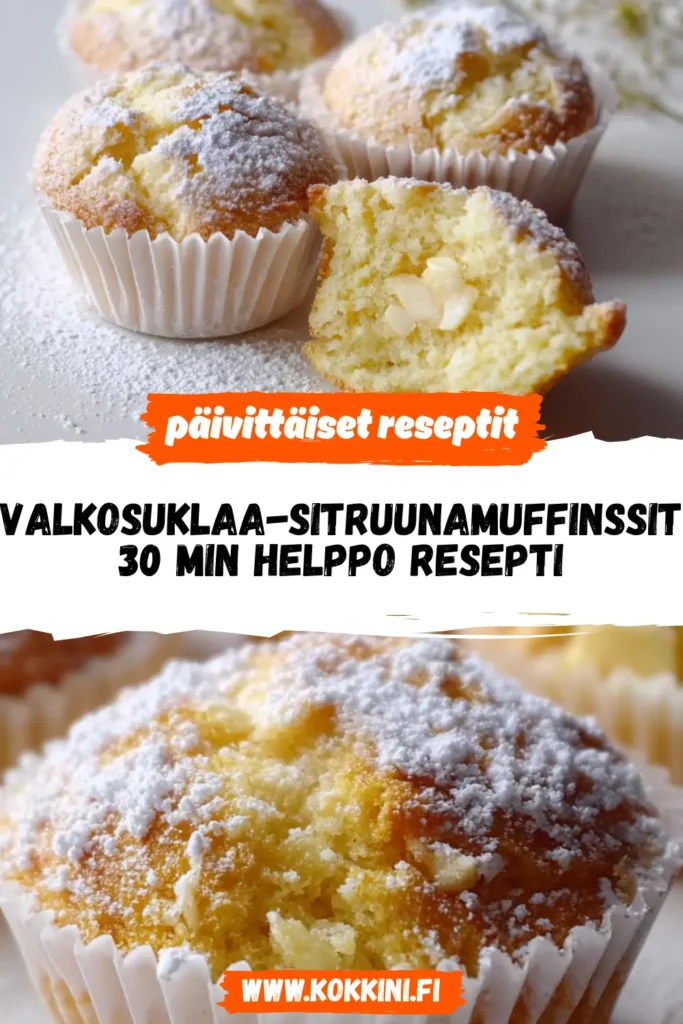 Valkosuklaa-sitruunamuffinssit: 30 min helppo resepti