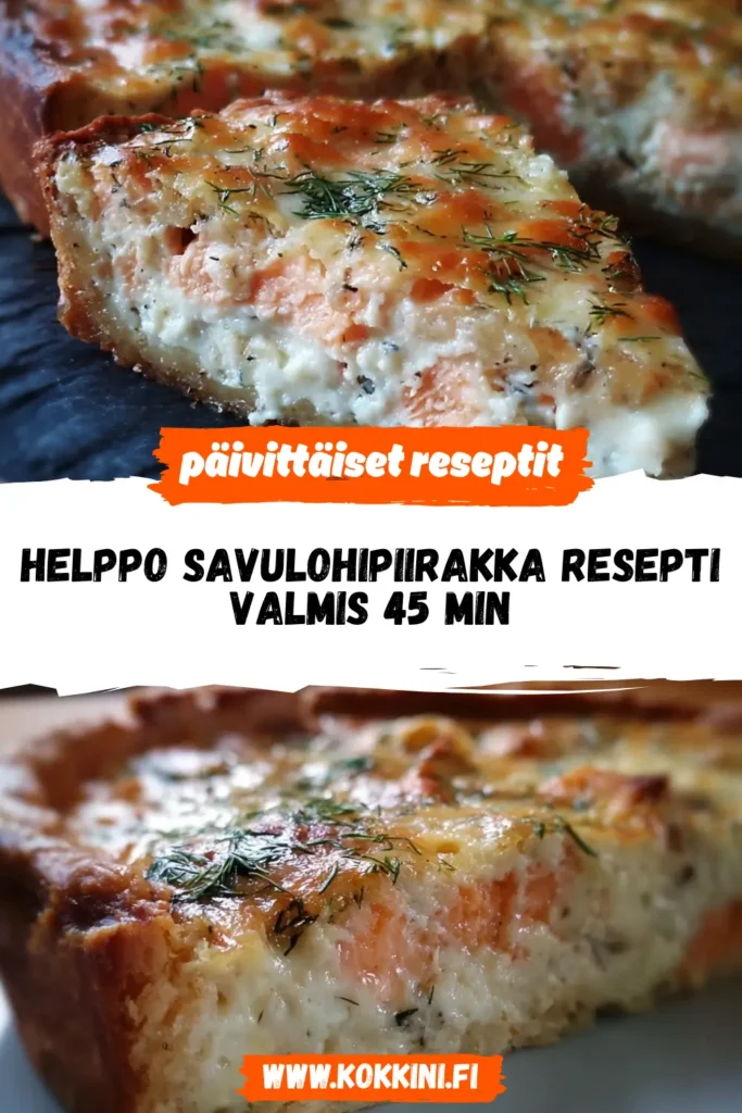 Helppo savulohipiirakka resepti: valmis 45 min