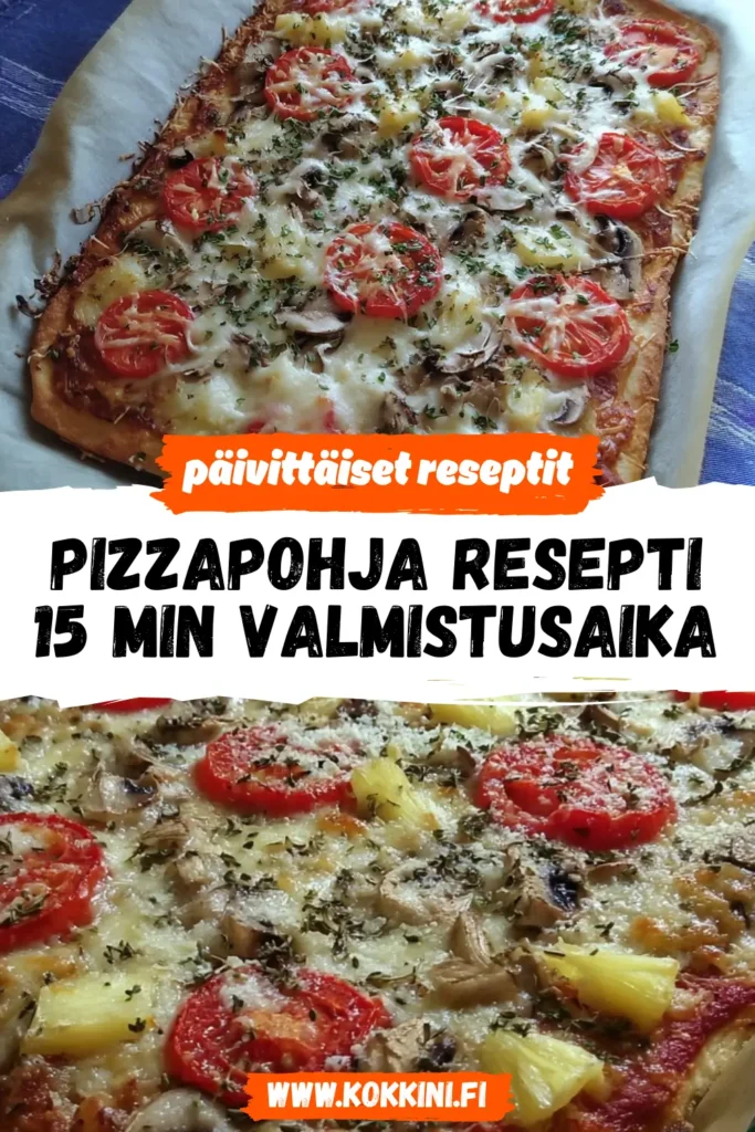 Pizzapohja resepti: 15 min valmistusaika