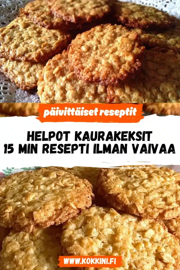Helpot kaurakeksit: 15 min resepti ilman vaivaa