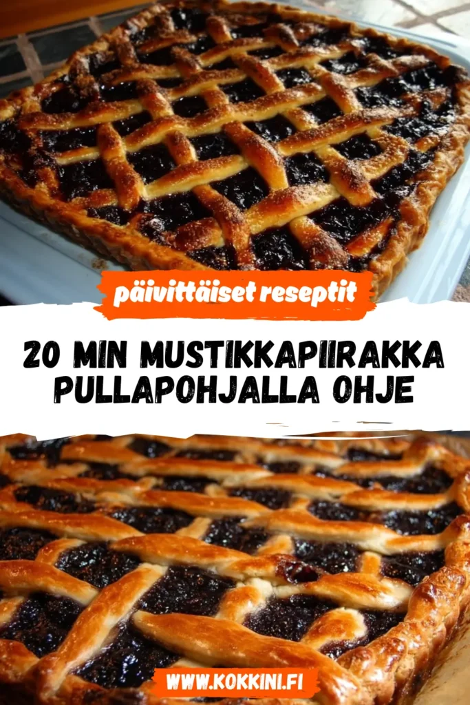 20 min mustikkapiirakka pullapohjalla ohje