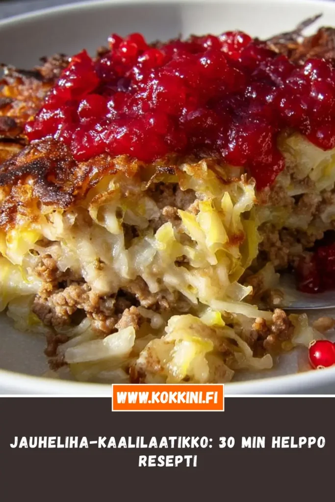 Jauheliha-kaalilaatikko: 30 min helppo resepti