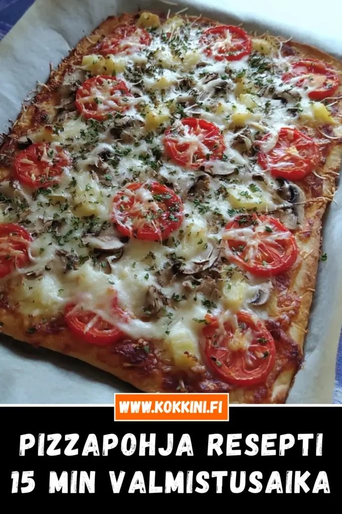 Pizzapohja resepti: 15 min valmistusaika