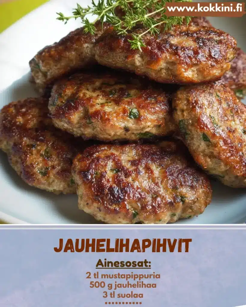 Jauhelihapihvit 30 min: yksinkertainen ohje