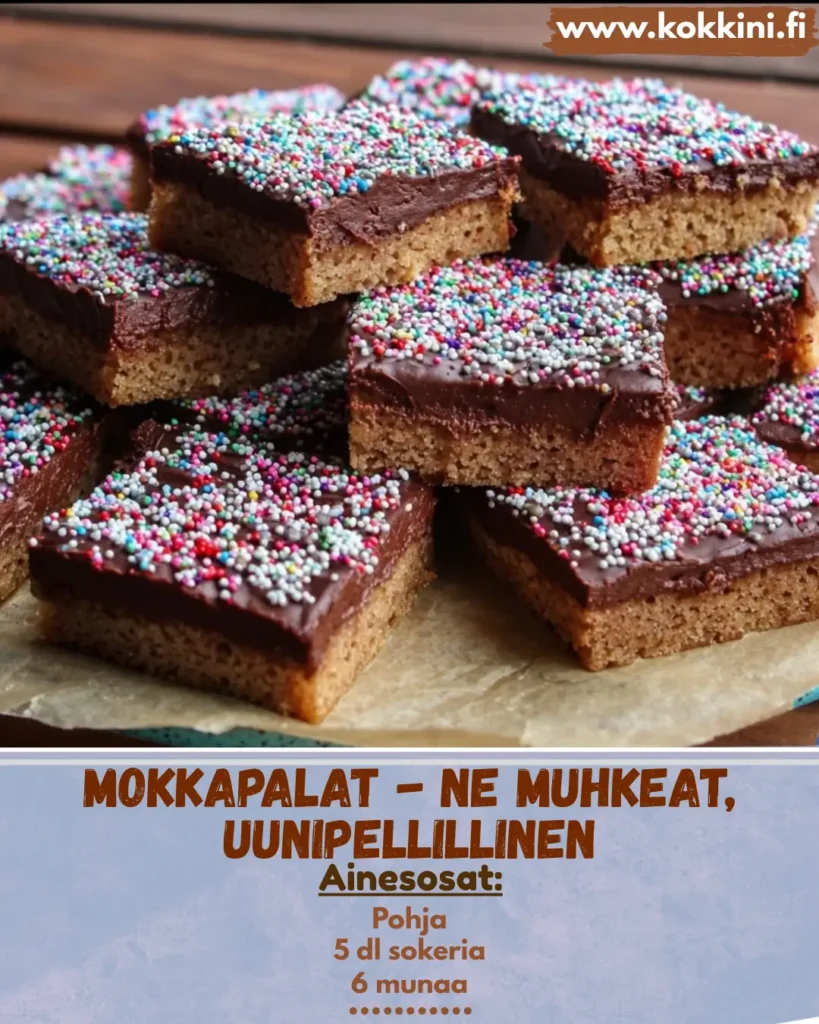 Mokkapalat uunipellillinen: helppo ohje 30 minuutissa