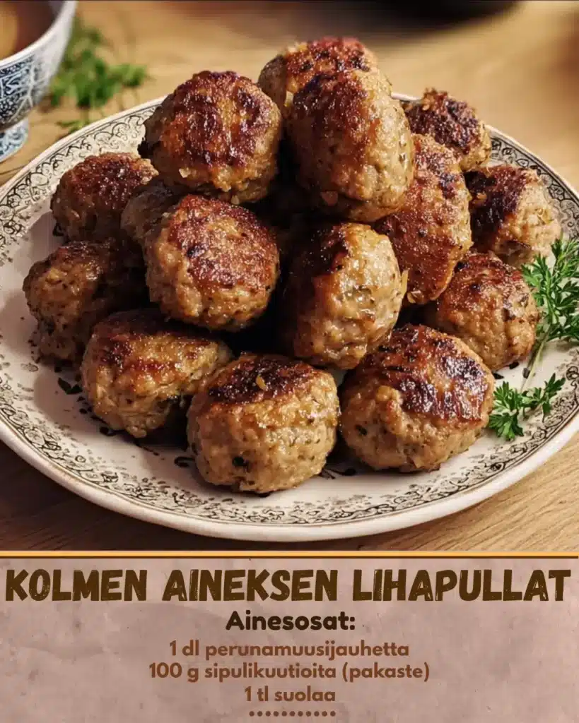 Kolmen aineksen lihapullat: helppo resepti 15 min