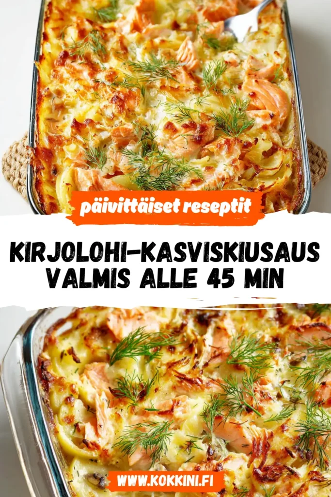 Kirjolohi-kasviskiusaus: Valmis alle 45 minuutissa