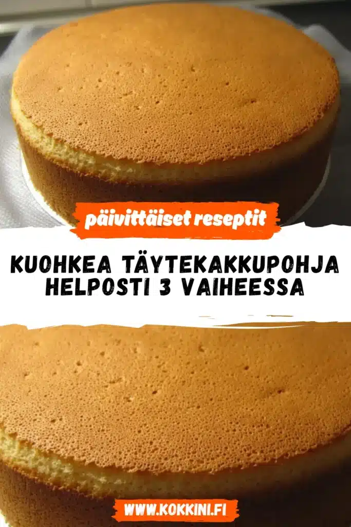 Kuohkea täytekakkupohja – Helposti 3 vaiheessa