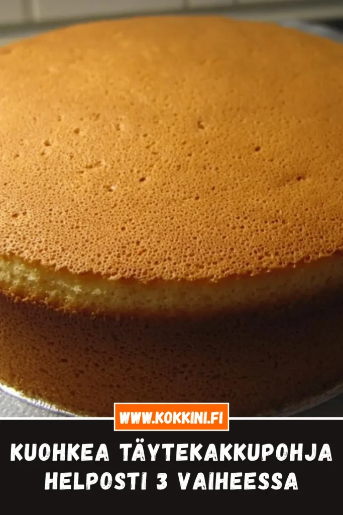 Kuohkea täytekakkupohja – Helposti 3 vaiheessa