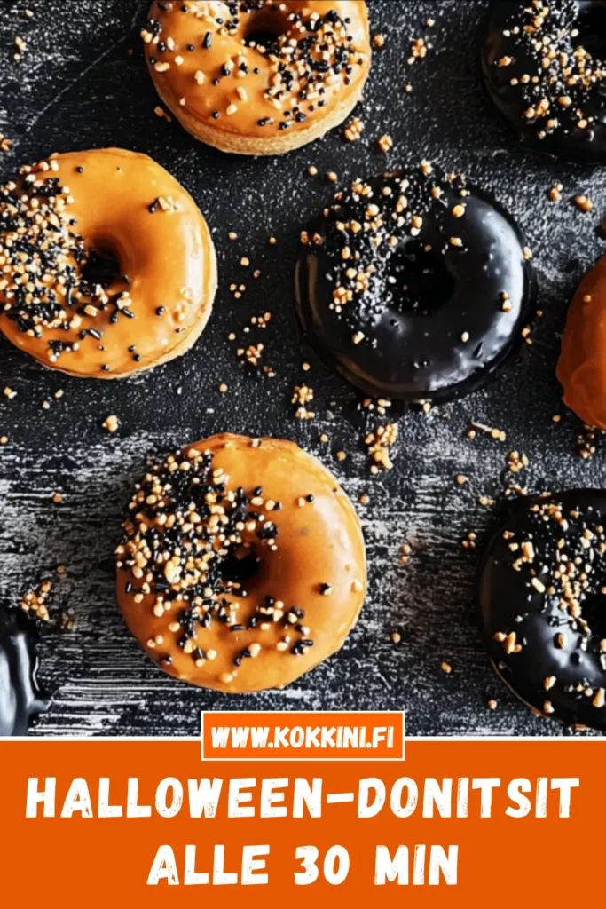 Halloween-donitsit alle 30 min