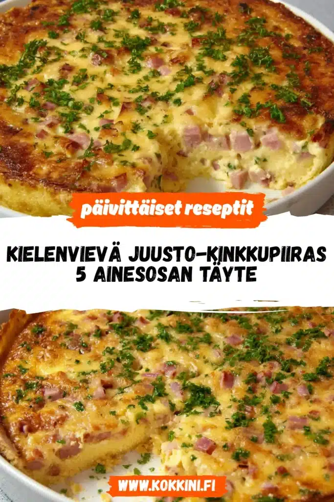 Kielenvievä juusto-kinkkupiiras: 5 ainesosan täyte