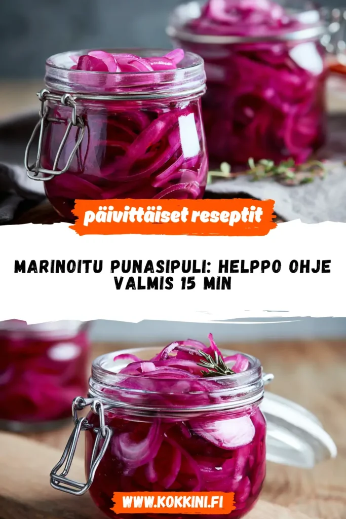 Marinoitu punasipuli: Helppo ohje, valmis 15 min