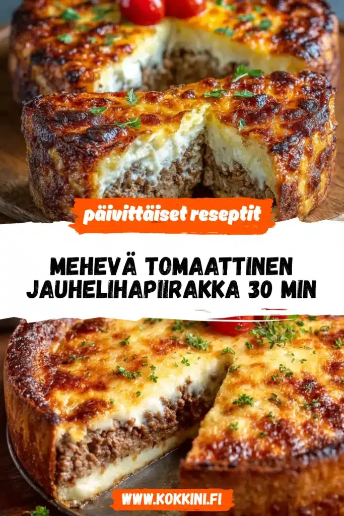 Mehevä tomaattinen jauhelihapiirakka 30 min