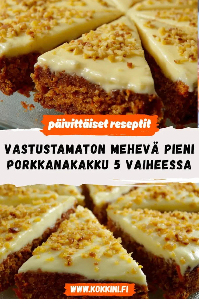 Vastustamaton mehevä pieni porkkanakakku 5 vaiheessa