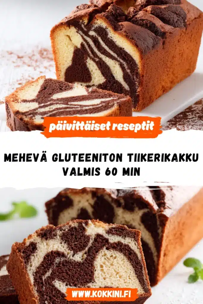 Mehevä gluteeniton tiikerikakku: valmis 60 minuutissa