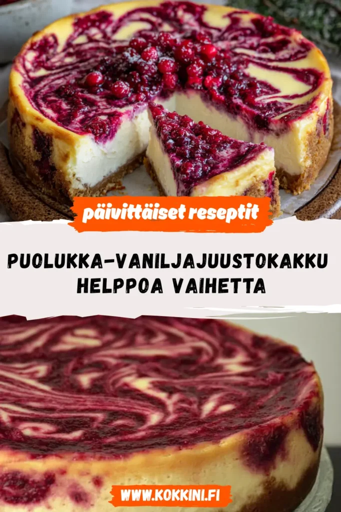 Puolukka-vaniljajuustokakku: 5 helppoa vaihetta